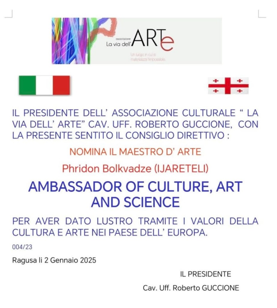 International Ambassador of Culture, Art and Science